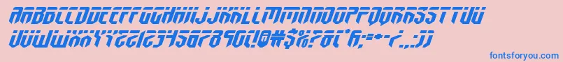 fedyralxtraexpandital-Schriftart – Blaue Schriften auf rosa Hintergrund