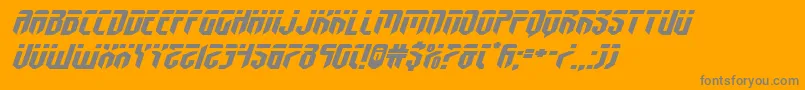 フォントfedyralxtraexpandital – オレンジの背景に灰色の文字