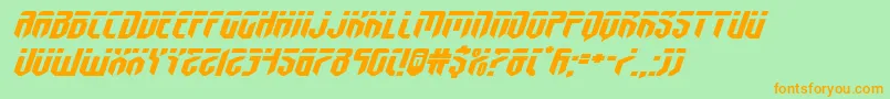 fedyralxtraexpandital-Schriftart – Orangefarbene Schriften auf grünem Hintergrund