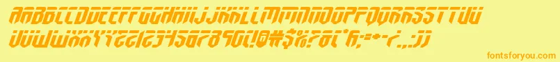fedyralxtraexpandital Font – Orange Fonts on Yellow Background