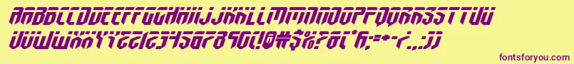 fedyralxtraexpandital Font – Purple Fonts on Yellow Background