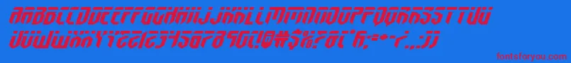 fedyralxtraexpandital Font – Red Fonts on Blue Background