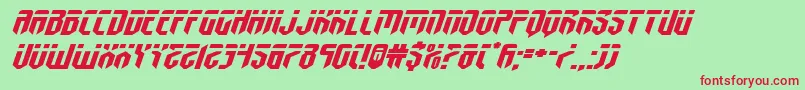 fedyralxtraexpandital-Schriftart – Rote Schriften auf grünem Hintergrund
