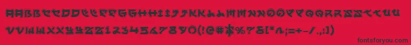 Yamamotoa Font – Black Fonts on Red Background