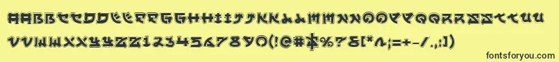 Yamamotoa Font – Black Fonts on Yellow Background