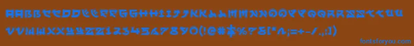 フォントYamamotoa – 茶色の背景に青い文字