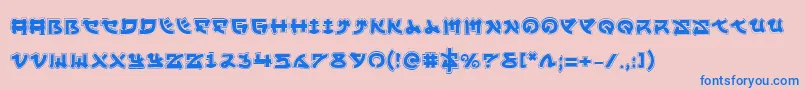 Yamamotoa Font – Blue Fonts on Pink Background