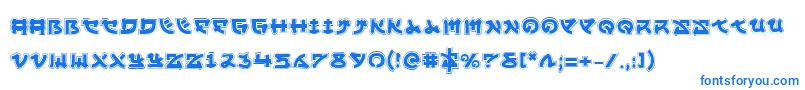 Yamamotoa Font – Blue Fonts on White Background