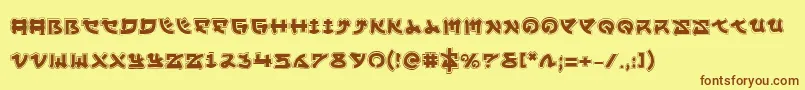 Yamamotoa Font – Brown Fonts on Yellow Background