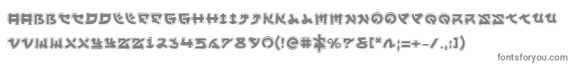 Yamamotoa-fontti – harmaat kirjasimet valkoisella taustalla