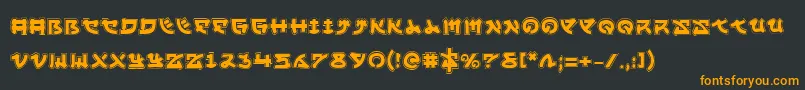 Yamamotoa Font – Orange Fonts on Black Background