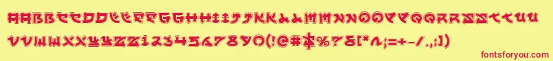 Yamamotoa Font – Red Fonts on Yellow Background