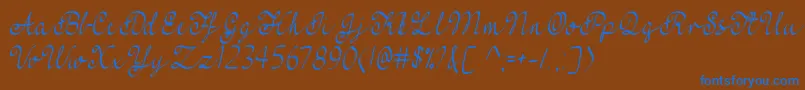 フォントFeel My Heart   – 茶色の背景に青い文字