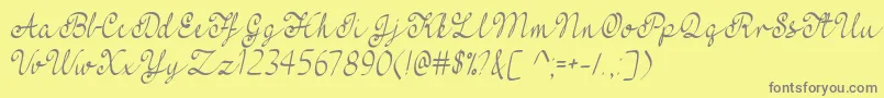 フォントFeel My Heart   – 黄色の背景に灰色の文字