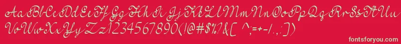 Feel My Heart   Font – Green Fonts on Red Background