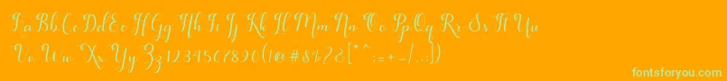 feeling Font – Green Fonts on Orange Background