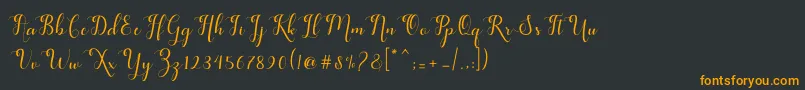 フォントfeeling – 黒い背景にオレンジの文字