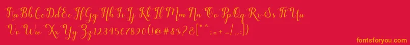 feeling Font – Orange Fonts on Red Background