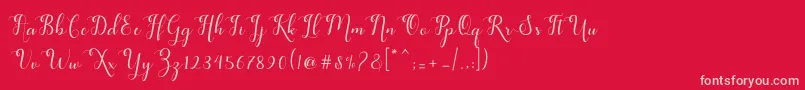 フォントfeeling – 赤い背景にピンクのフォント