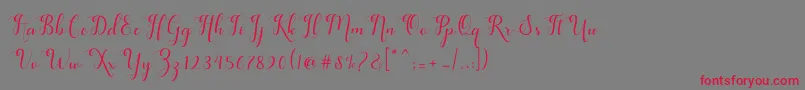 feeling Font – Red Fonts on Gray Background