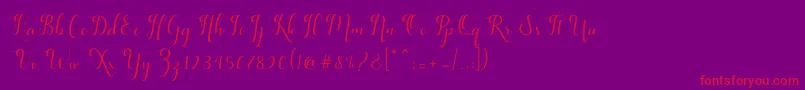 feeling Font – Red Fonts on Purple Background