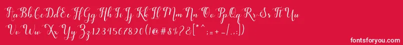 feeling Font – White Fonts on Red Background