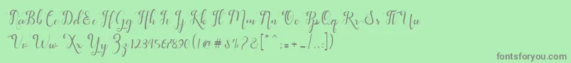 フォントfeeling – 緑の背景に灰色の文字