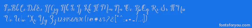 フォントfeeling – ピンクの文字、青い背景