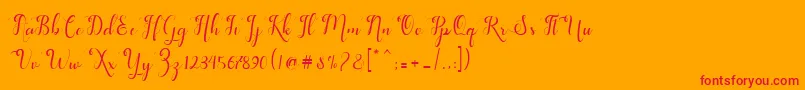 フォントfeeling – オレンジの背景に赤い文字