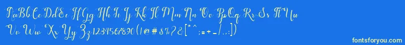 フォントfeeling – 黄色の文字、青い背景