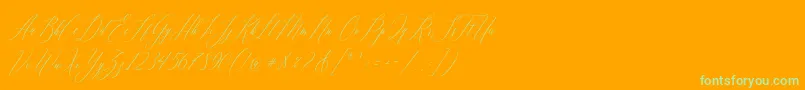 Feelsmooth-Schriftart – Grüne Schriften auf orangefarbenem Hintergrund