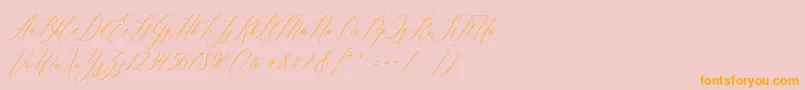 Feelsmooth-Schriftart – Orangefarbene Schriften auf rosa Hintergrund