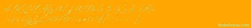 Feelsmooth Font – Green Fonts on Orange Background