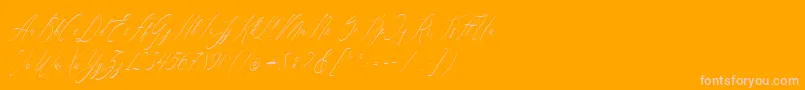 Feelsmooth-Schriftart – Rosa Schriften auf orangefarbenem Hintergrund