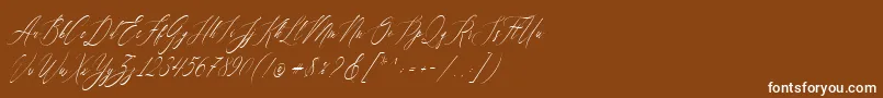 Feelsmooth-Schriftart – Weiße Schriften auf braunem Hintergrund