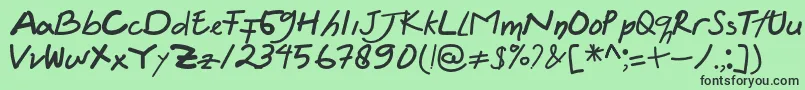 フォントFelicia Regular – 緑の背景に黒い文字