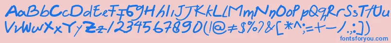 Felicia Regular Font – Blue Fonts on Pink Background