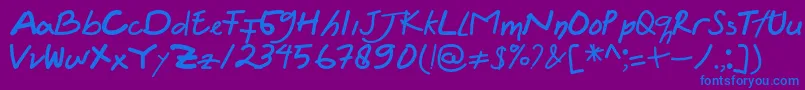 フォントFelicia Regular – 紫色の背景に青い文字