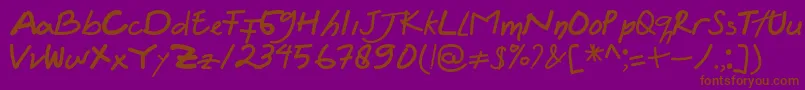 フォントFelicia Regular – 紫色の背景に茶色のフォント