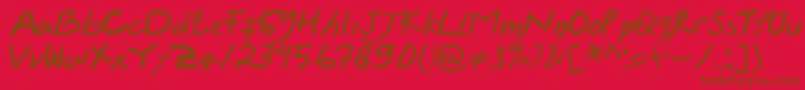 Czcionka Felicia Regular – brązowe czcionki na czerwonym tle