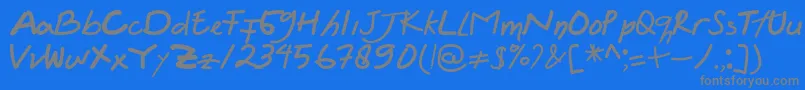 Felicia Regular-fontti – harmaat kirjasimet sinisellä taustalla