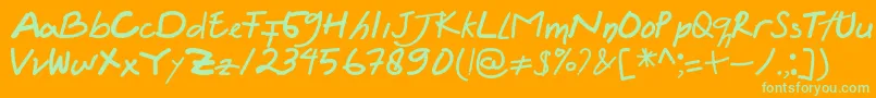 フォントFelicia Regular – オレンジの背景に緑のフォント