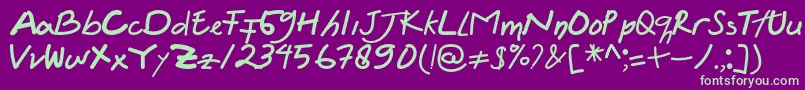 フォントFelicia Regular – 紫の背景に緑のフォント