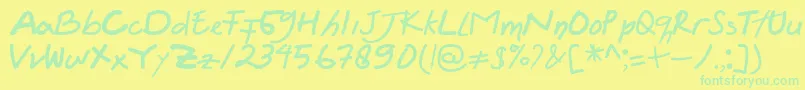 Felicia Regular Font – Green Fonts on Yellow Background