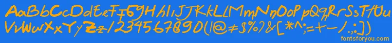 Шрифт Felicia Regular – оранжевые шрифты на синем фоне
