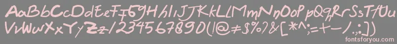 フォントFelicia Regular – 灰色の背景にピンクのフォント