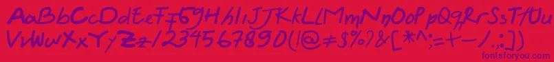Felicia Regular Font – Purple Fonts on Red Background