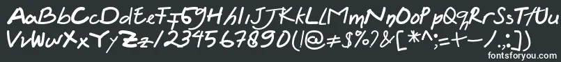 フォントFelicia Regular – 黒い背景に白い文字