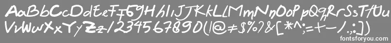 フォントFelicia Regular – 灰色の背景に白い文字