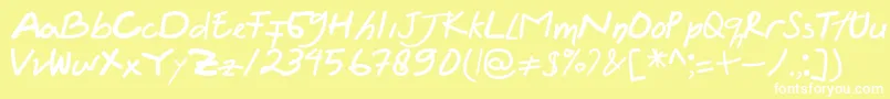Шрифт Felicia Regular – белые шрифты на жёлтом фоне
